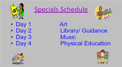 specials schedule